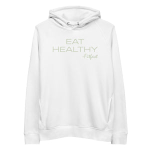 EAT HEALTHY summer white hoodie