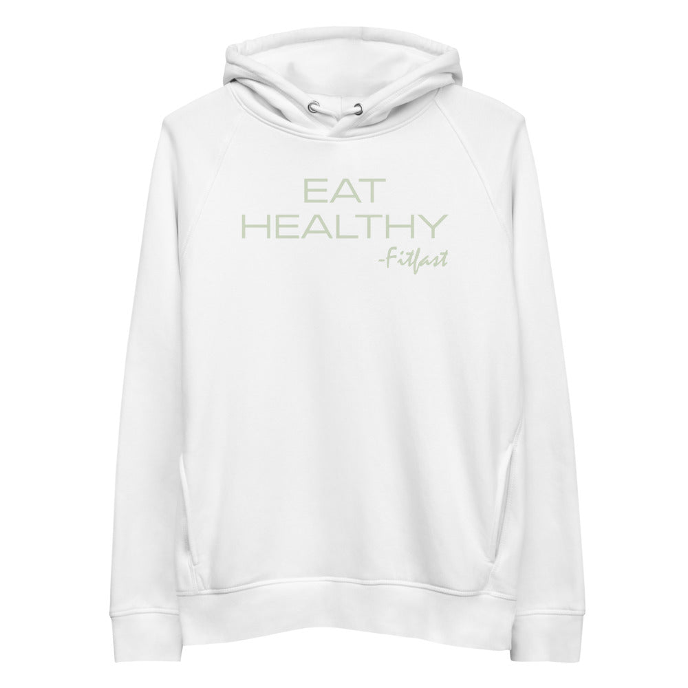 EAT HEALTHY summer white hoodie